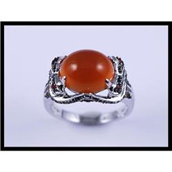 Lovely 18K White Gold Orange Chalcedony and #1708042