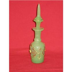 Green jeweled miniature Opaline Decanter #1708054