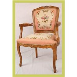 French Louis XV Arm Chair Carved Cherry #1708084
