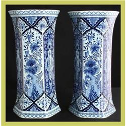 Blue Delft Vases Transferware Ceramic #1708095