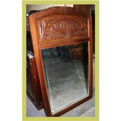 Antique French Art Deco Mirror Carved Flower #1708108