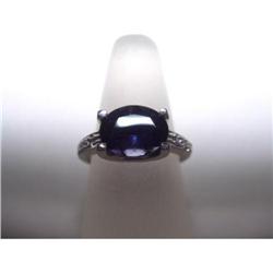 Estate Designer Iolite Diamond White Gold Ring #1708248