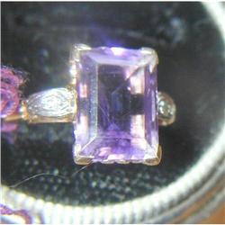 Antique Victorian Amythst,& Diamond Ring #1708275