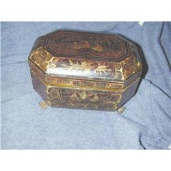 Regency Chinoiserie Tea Caddy Lead Interior #1708295