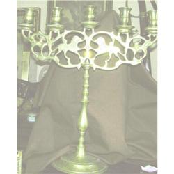 Antique Large Brass Menorah- 5 light #1708297