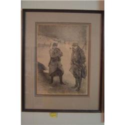 ORIGINAL CIVIL WAR ERA PRINT ARTIST SIGNED #1708329