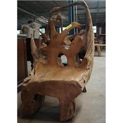 PRIMITIVE TEAK ROOT RUSTIC RENAISSANCE CHAIR #1708385