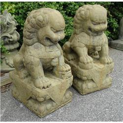 PR ARCHITECTURAL FOO DOG GOTHIC GARDEN STATUE #1708390