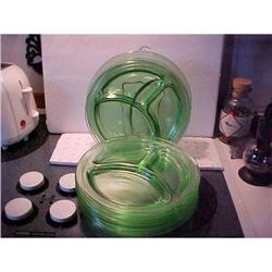 12 Depression Glass Grill Plates #1708405