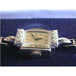 14kt Gold Diamond Deco Bracelet Wristwatch 14k #1708431