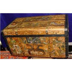 Pennsylvania Dutch Painted 19c Chest Trunk #1708436