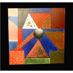 Abstract Oil Painting in manner of VASARELY #1708446