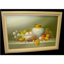 Fruit Vase Still Life Oil Painting Apple Grapes#1708449