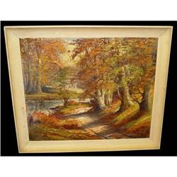 Fall Landscape Painting oil on artist board #1708452