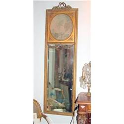 French Trumeau tall mirror gilt  watercolor #1708480