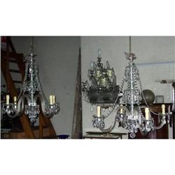 PAIR of antique Bohemia Crystal chandeliers #1708486