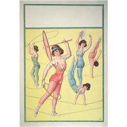 ORIGINAL C. 1900  ACROBATS  CIRCUS POSTER #1708511