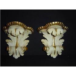 Antique Pair of Wood Wall Brackets #1708530