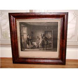 English Engraving C.1850 Walnut Burl Frame #1721639