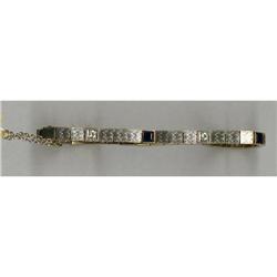 Gold & Platinum Sapphire & Diamond Bracelet #1721753