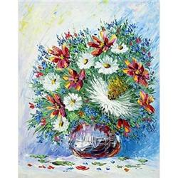  Bouquet with dahlias  impressionism oil #1721765