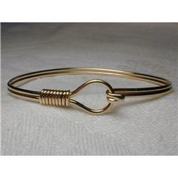 Estate 14K YG Solid Gold Bar Bangle Bracelet #1722143