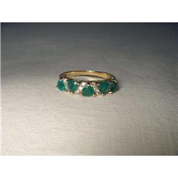 14K YG Trillion Emerald Diamond Stacking Band #1722183