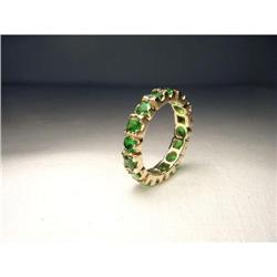 14K Gold Tsavorite Green Garnet Eternity Band #1722276