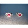 Image 1 : Estate 14K WG Gold Ruby Diamond Huggie Earrings#1722350