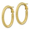 Image 2 : 10k Yellow Gold Twisted Round Omega Back Hoop Earrings - 3x20 mm