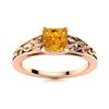 Image 1 : Natural 0.87 CTW Citrine Solitaire Ring 18K Rose Gold