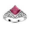 Image 1 : Natural 0.87 CTW Tourmaline Solitaire Ring 18K White Gold