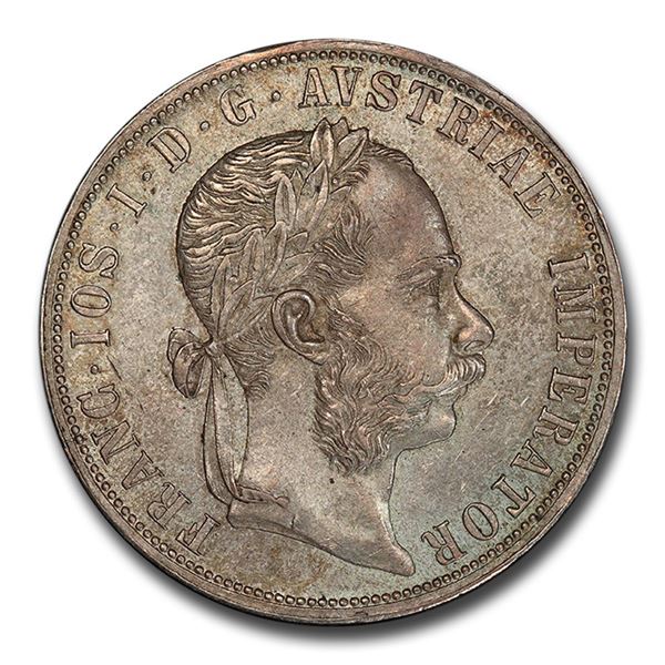 1880 Austria Silver 2 Florin Franz Joseph I MS-63 PCGS