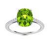 Image 1 : Natural 2.09 CTW Peridot & Diamond Engagement Ring 14K White Gold