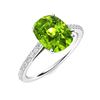 Image 2 : Natural 2.09 CTW Peridot & Diamond Engagement Ring 14K White Gold