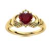 Image 1 : Natural 0.96 CTW Ruby & Diamond Engagement Ring 14K Yellow Gold