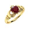 Image 2 : Natural 0.96 CTW Ruby & Diamond Engagement Ring 14K Yellow Gold