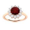 Image 1 : Natural 1.08 CTW Garnet & Diamond Engagement Ring 18K Rose Gold