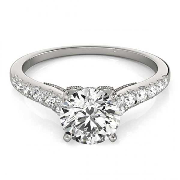 Natural 0.92 ctw Diamond Solitaire Ring 14k White Gold