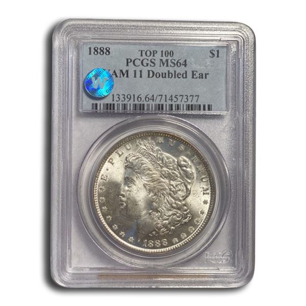 1888 Morgan Dollar MS-64 PCGS (VAM 11 Doubled Ear)