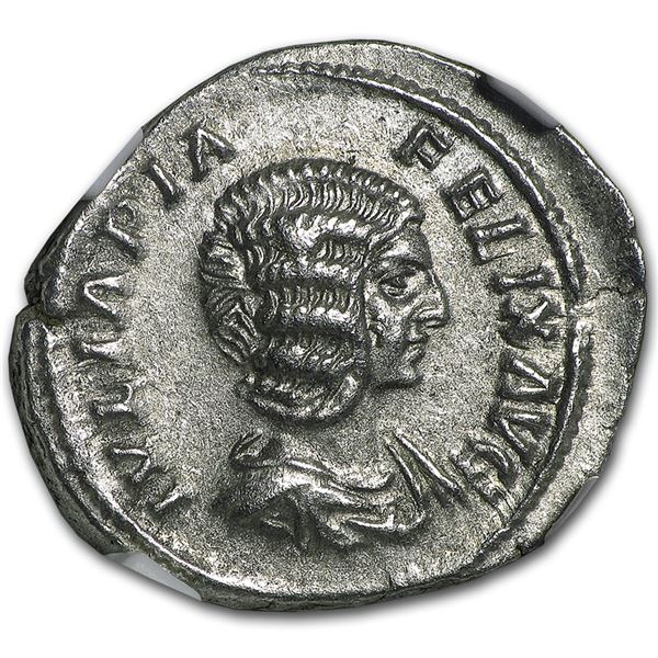 Roman Silver Denarius Julia Domna (193-217 AD) AU NGC