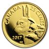 Image 1 : 2017 Canada 1/2 Gram Pf Gold $0.25 Predator v Prey: Arctic Hare