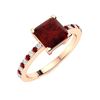 Image 2 : Natural 1.05 CTW Garnet & Diamond  Engagement Ring 18K Rose Gold