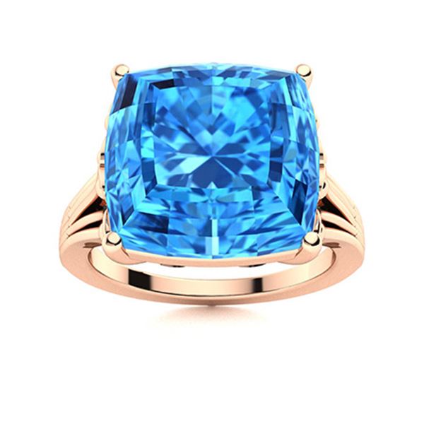 Natural 7.05 CTW Topaz Solitaire Ring 14K Rose Gold