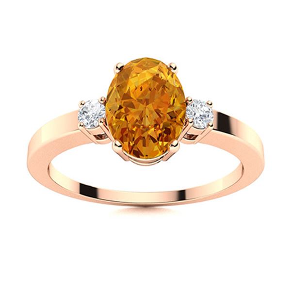 Natural 3.22 CTW Citrine & Diamond Engagement Ring 14K Rose Gold