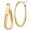 Image 1 : 14k Yellow Gold Twisted Oval Omega Back Hoop Earrings