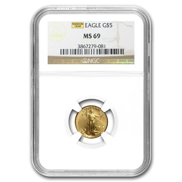 1/10 oz Gold American Eagle MS-69 NGC (Random Year)