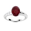 Image 1 : Natural 2.05 CTW Ruby & Diamond Engagement Ring 18K White Gold