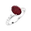 Image 2 : Natural 2.05 CTW Ruby & Diamond Engagement Ring 18K White Gold