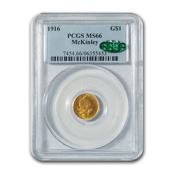1916 Gold $1.00 McKinley Commem MS-66 PCGS CAC